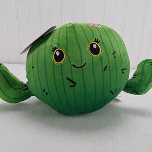 Huggzeez Soft Cuddly Plush Green Cactus Squishy Round 6" Stuffed Animal PPNC New
